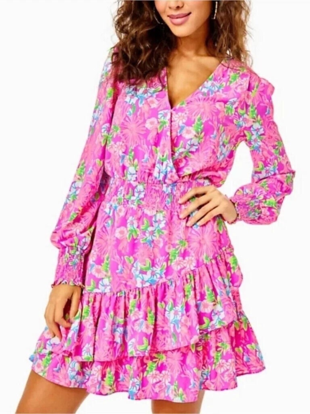 Lilly Pulitzer Cristiana Stretch Dress Amethyst Mom's the Word sz 2. Retail $228